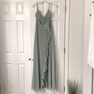 Bridesmaid - Floor length gown - sage bridesmaid - sz 4 - no alterations - NWT